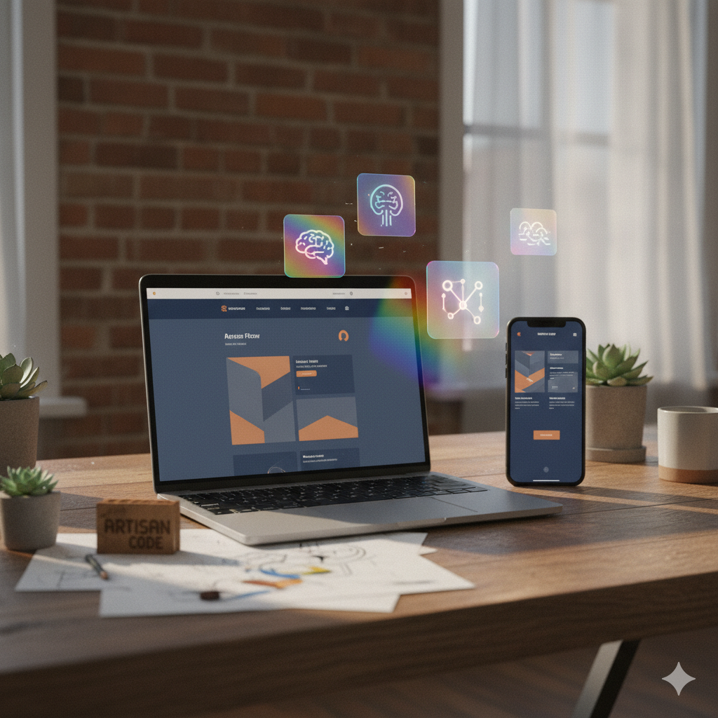 Custom Websites & Apps + AI Integration service illustration